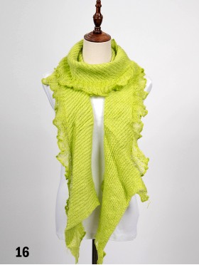 Long Knitted Ruffle Scarf